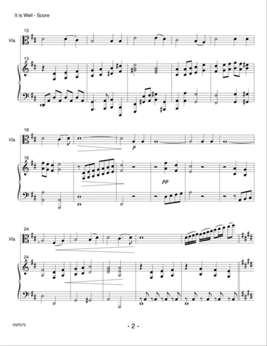 IT IS WELL WITH MY SOUL - Viola Solo with Piano Accompaniment Piano scores gallery preview page 2