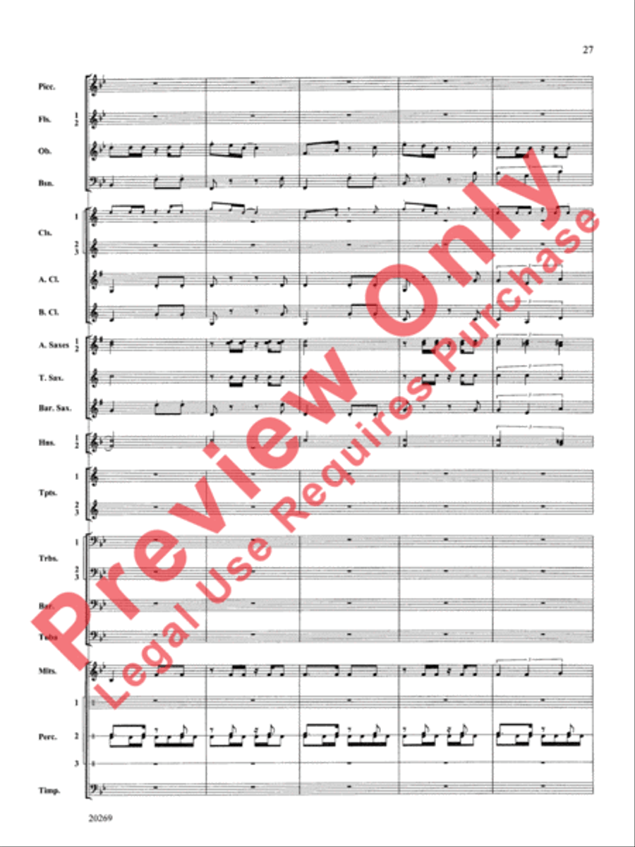 Night in the Tropics Concert Band scores gallery preview page 28