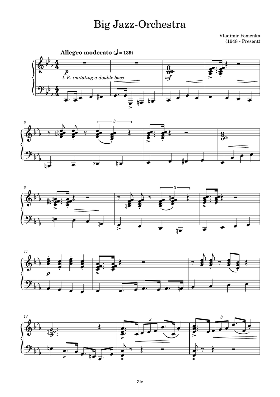 Big Jazz-Orchestra Piano Solo scores gallery preview page 1