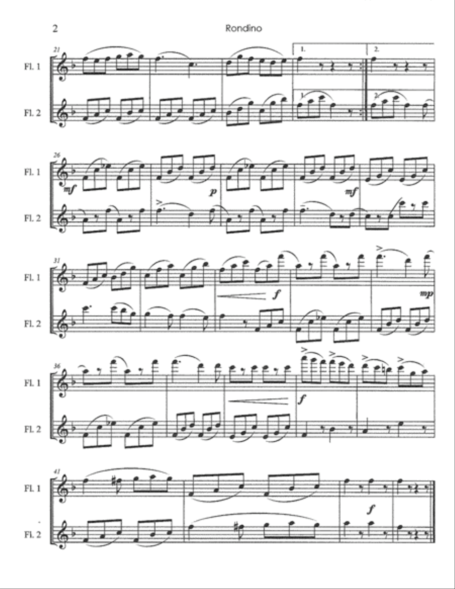 Rondino Flute Duet Rondino Flute Duet Flute Duet scores gallery preview page 3
