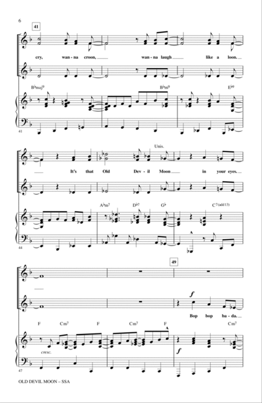 Old Devil Moon SSA scores gallery preview page 5
