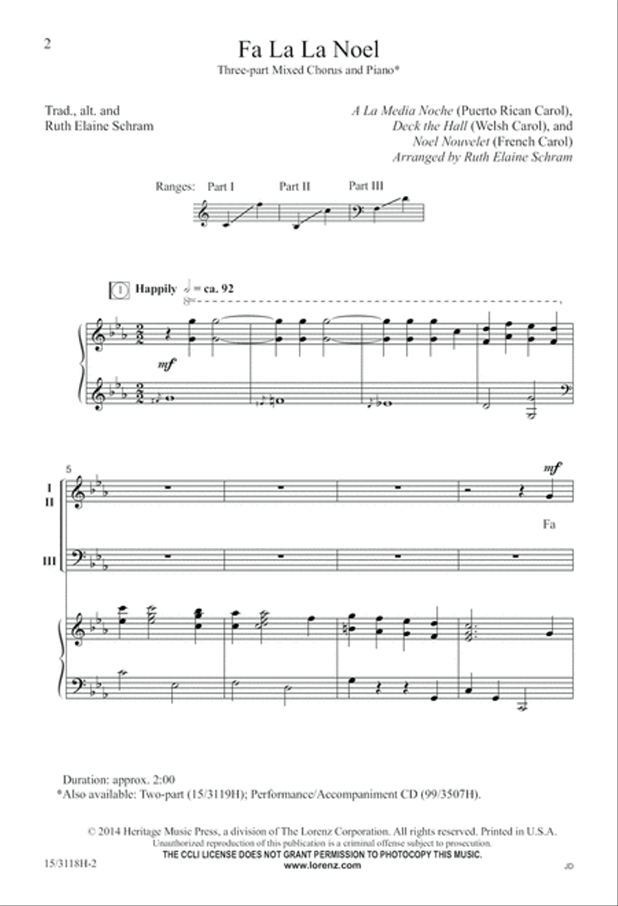 Fa La La Noel Fa La La Noel 3-Part scores gallery preview page 3