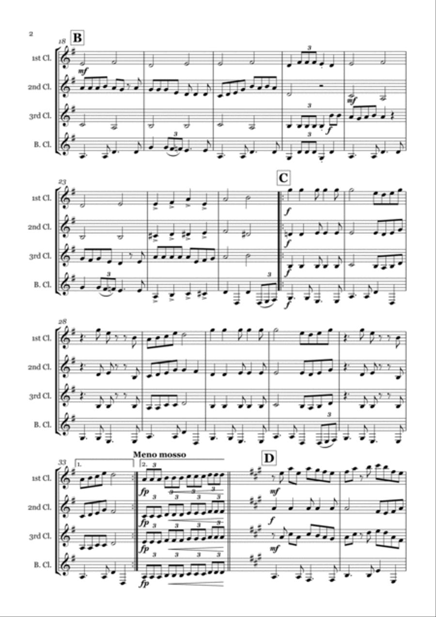 Always Look On The Bright Side Of Life Clarinet Quartet scores gallery preview page 2