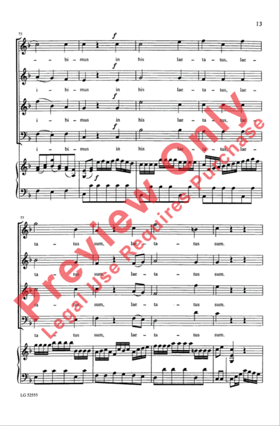 Laetatus Sum 4-Part scores gallery preview page 13