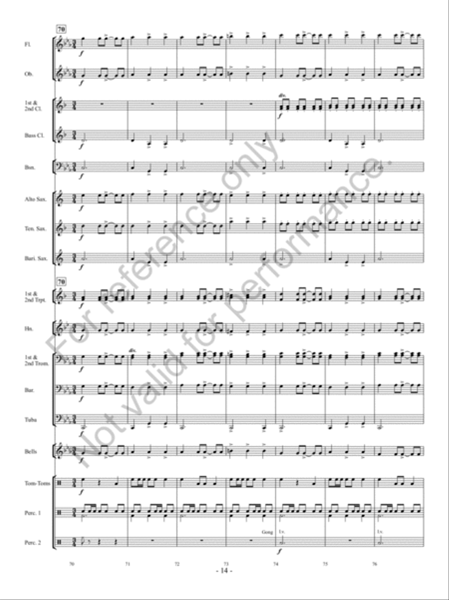 Mask Of The Avenger Concert Band scores gallery preview page 13