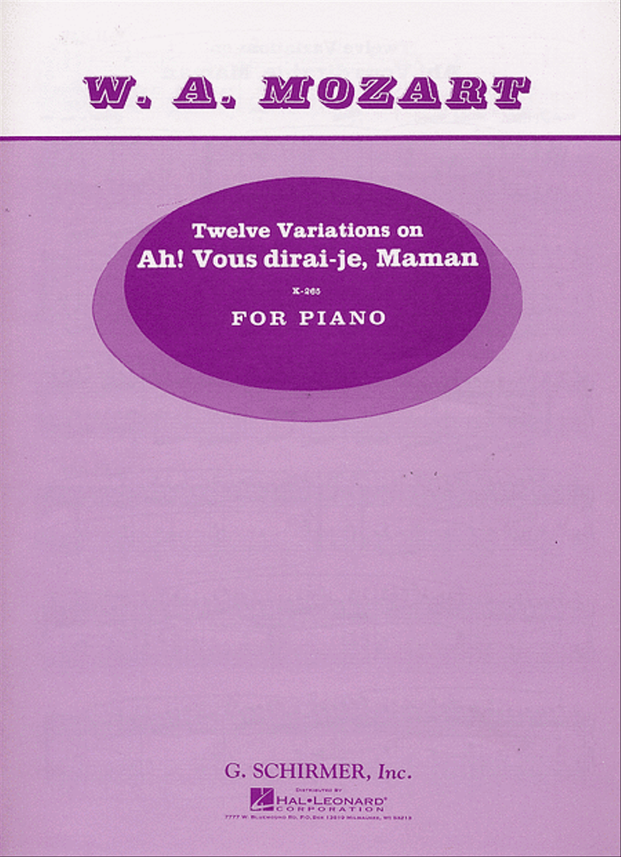 12 Variations On 'Ah' Vous Dirai-je Maman' - K. 265 Piano Solo scores gallery preview page 1