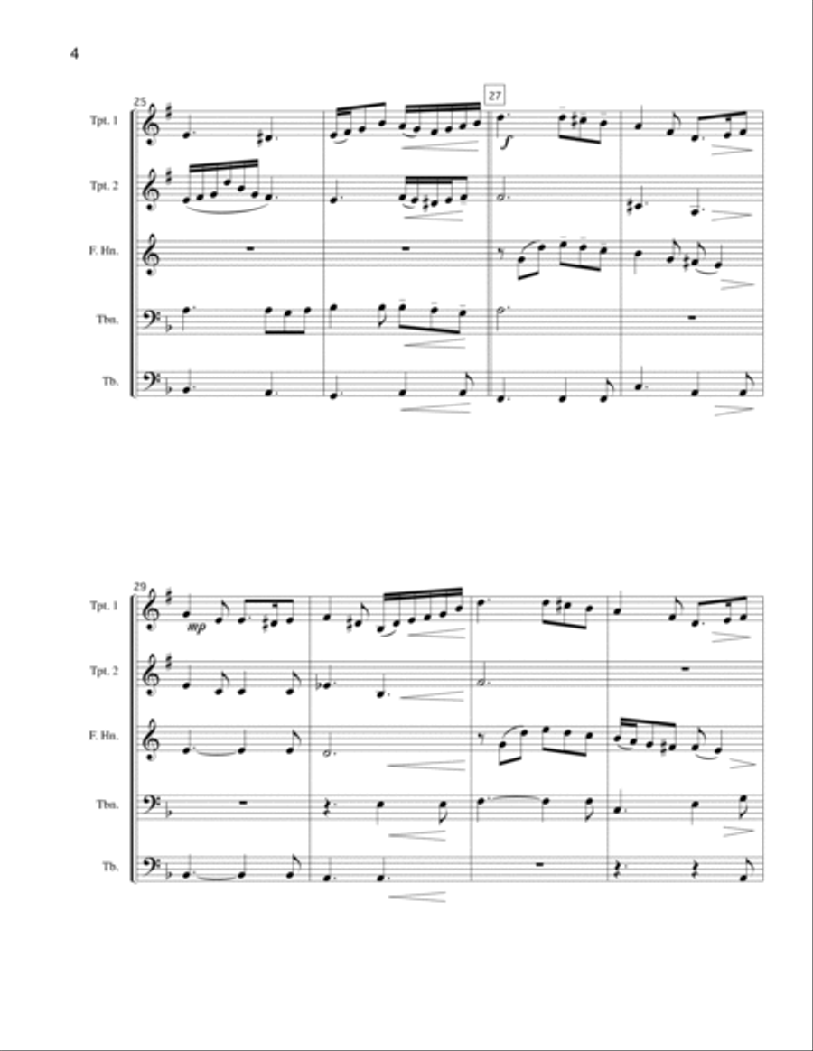 Greensleeves (What Child is This?) Brass Ensemble scores gallery preview page 4