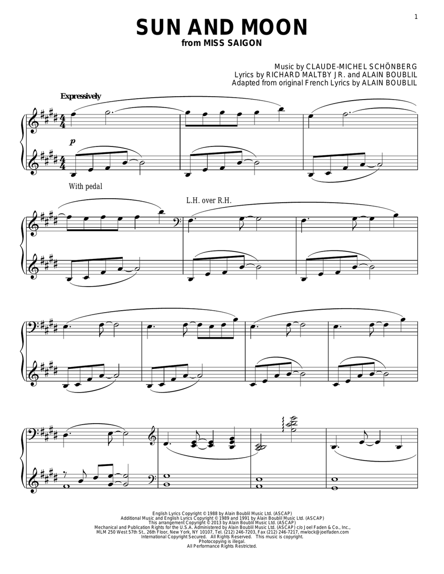 Sun And Moon Sun And Moon Piano Solo scores gallery preview page 1