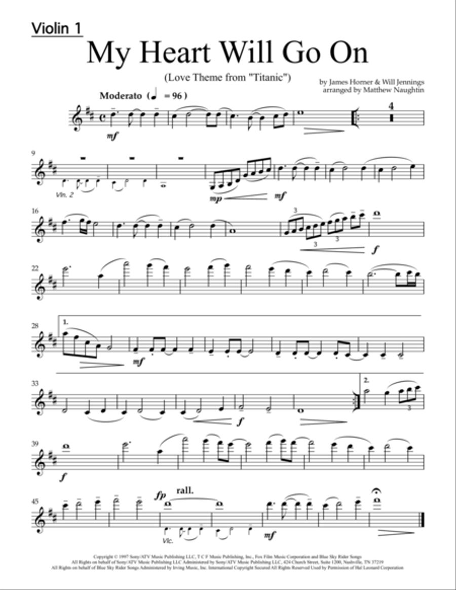 My Heart Will Go On (Love Theme from Titanic) String Orchestra scores gallery preview page 5