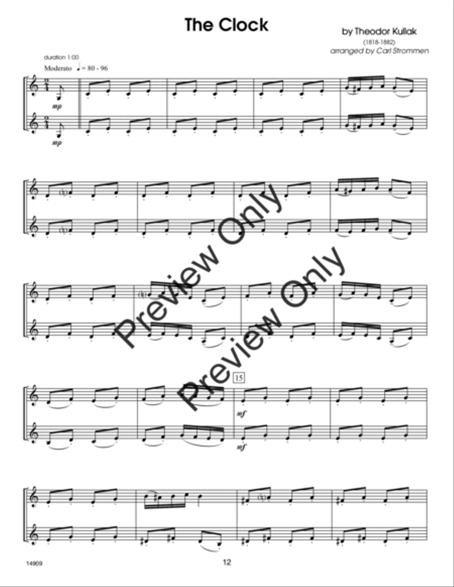 30 Melodious Duets- Clarinet Woodwind Duet scores gallery preview page 12