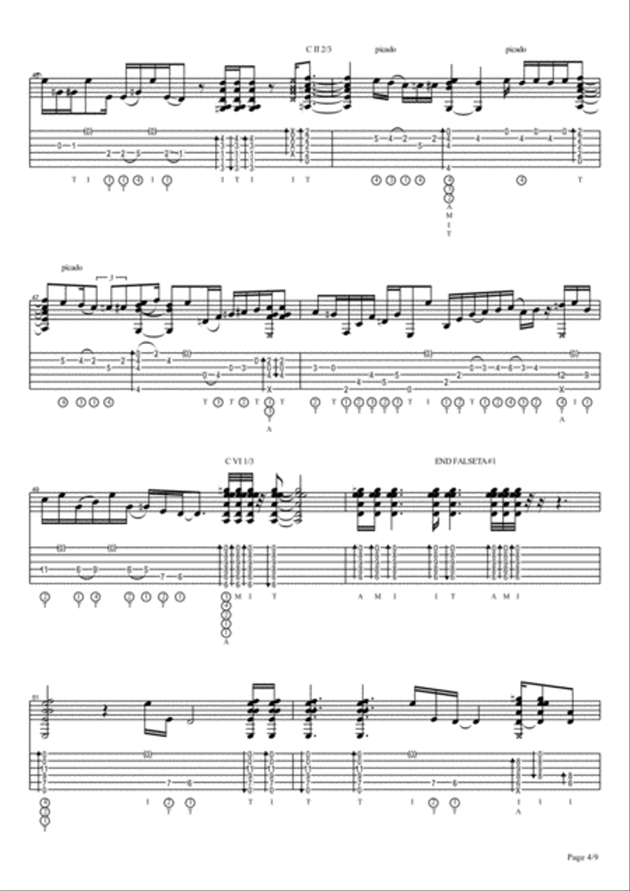 Vicente Amigo - De Mi Corazon Al Aire - 07 - Morao Guitar Tablature scores gallery preview page 4