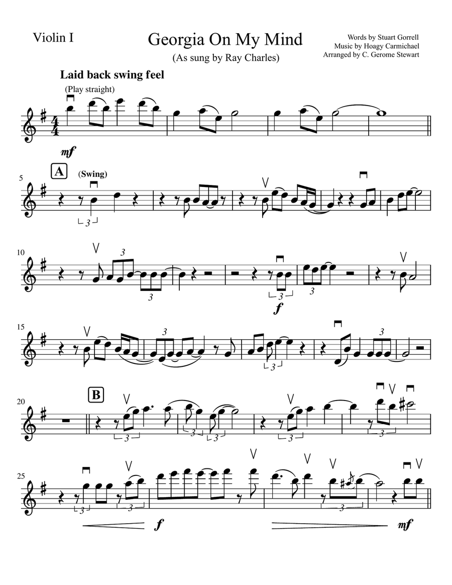 Georgia On My Mind String Quartet scores gallery preview page 5