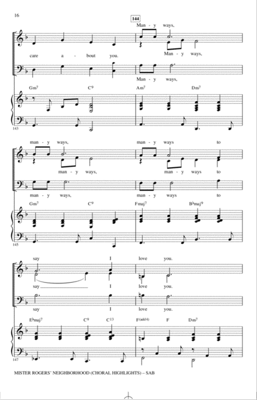 Mister Rogers' Neighborhood (Choral Highlights) (arr. Roger Emerson) 3-Part scores gallery preview page 15