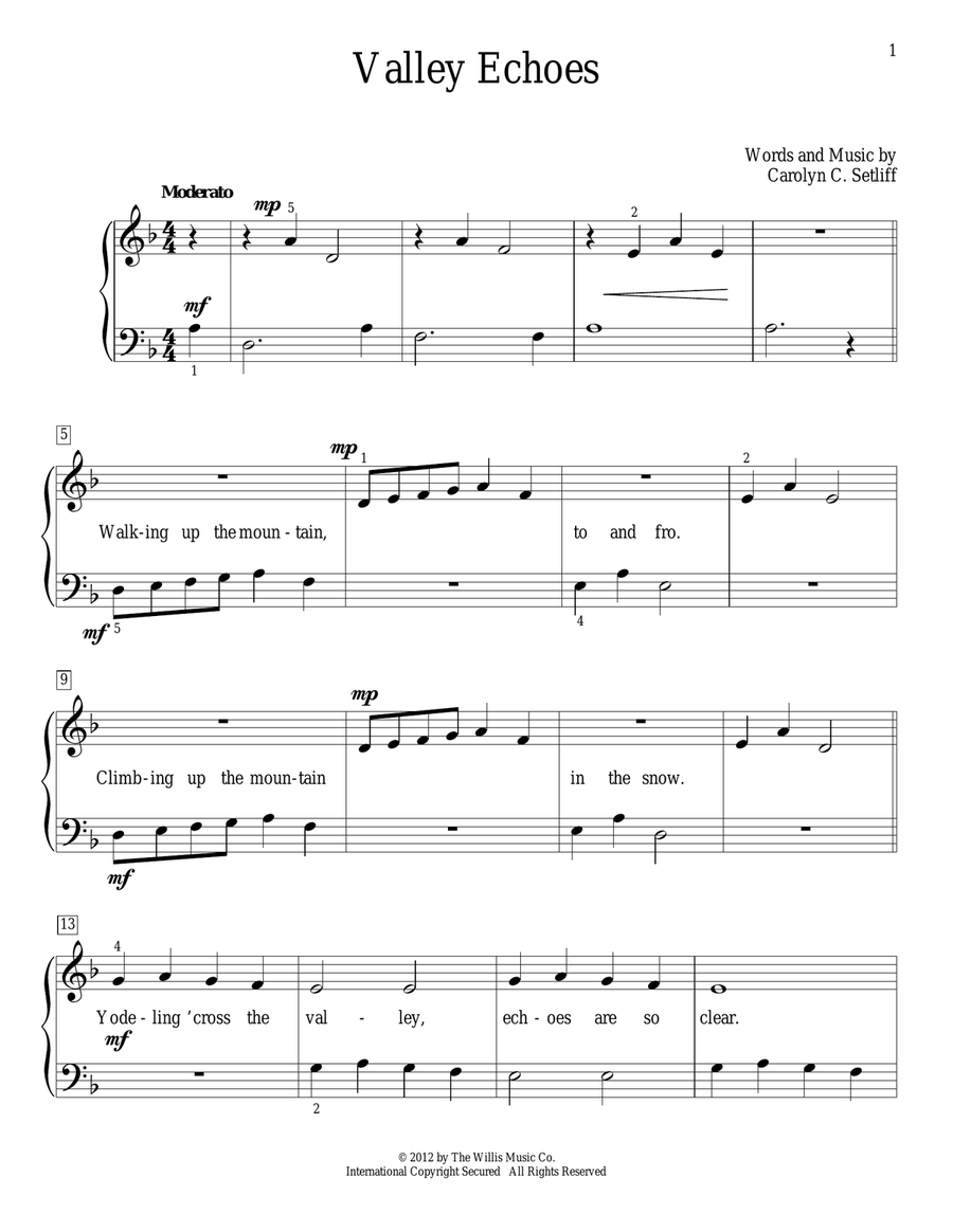 Valley Echoes Piano Method scores gallery preview page 1