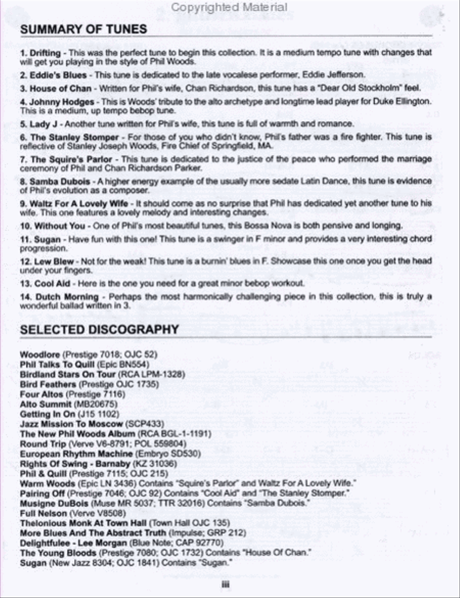 Volume 121 - Phil Woods Volume 121 - Phil Woods Alto Saxophone scores gallery preview page 4