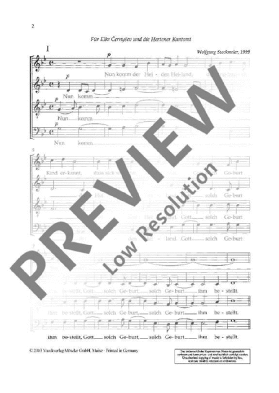 Now come, the gentiles' savior 4-Part scores gallery preview page 3