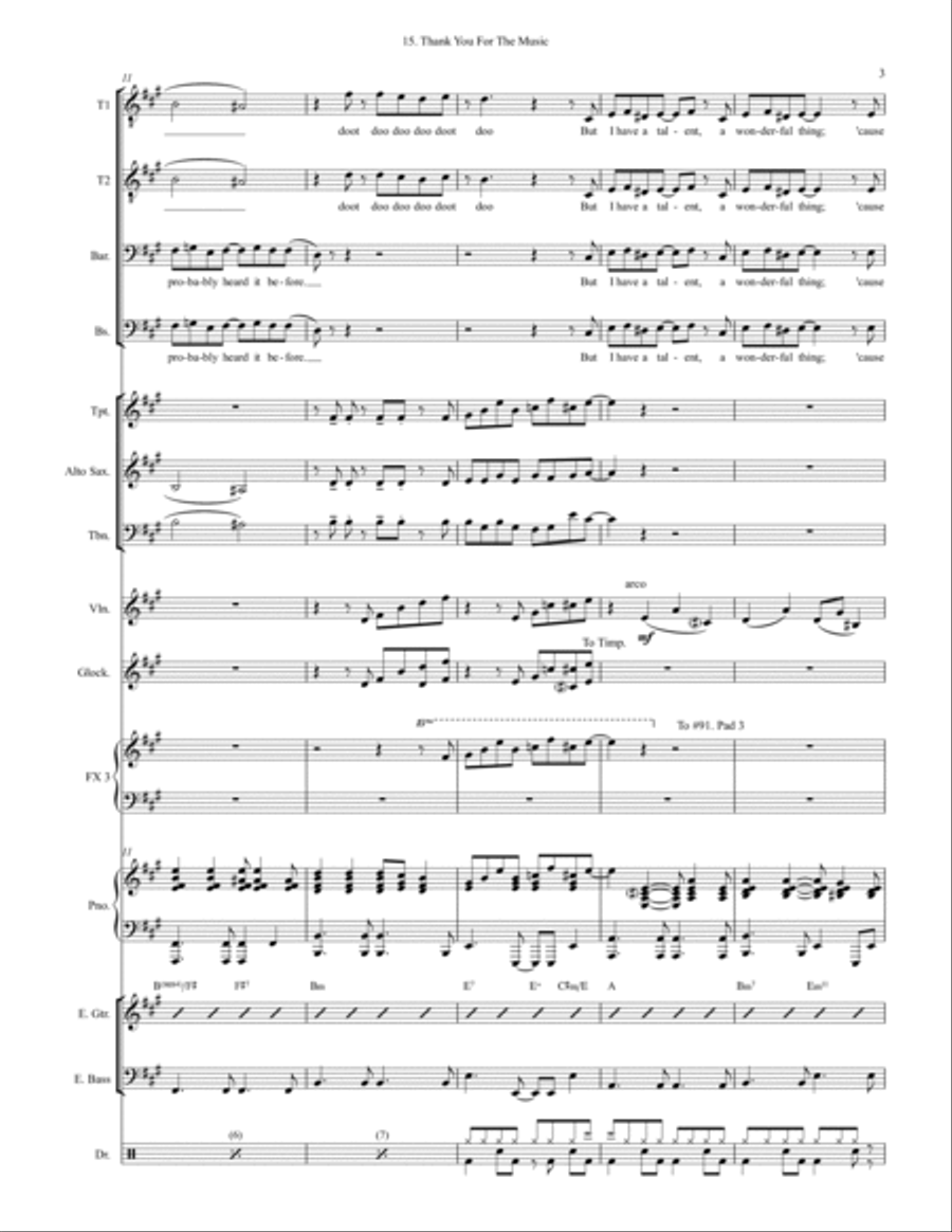 Thank You For The Music Large Ensemble scores gallery preview page 3