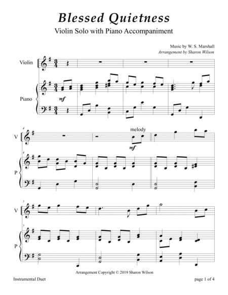 Praise Him with Stringed Instruments: Collection of 10 Hymns for Violin Solo with Piano by Sharon Wilson Violin Solo - Digital Sheet Music