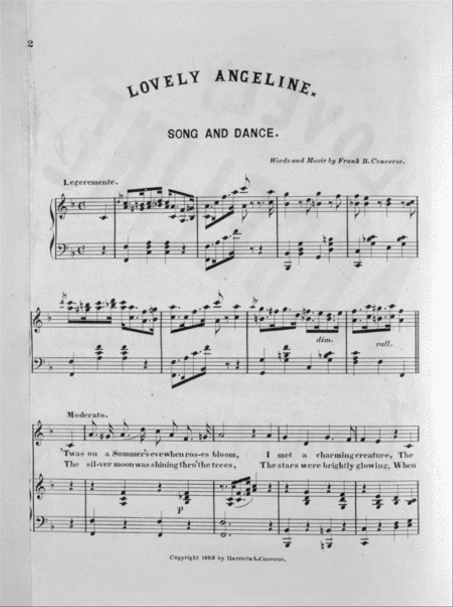Lovely Angelene. Song & Dance Voice scores gallery preview page 2