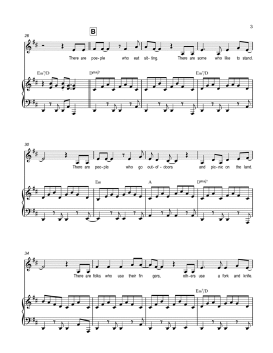 Everybody Eats, from Sesame Street Voice scores gallery preview page 3