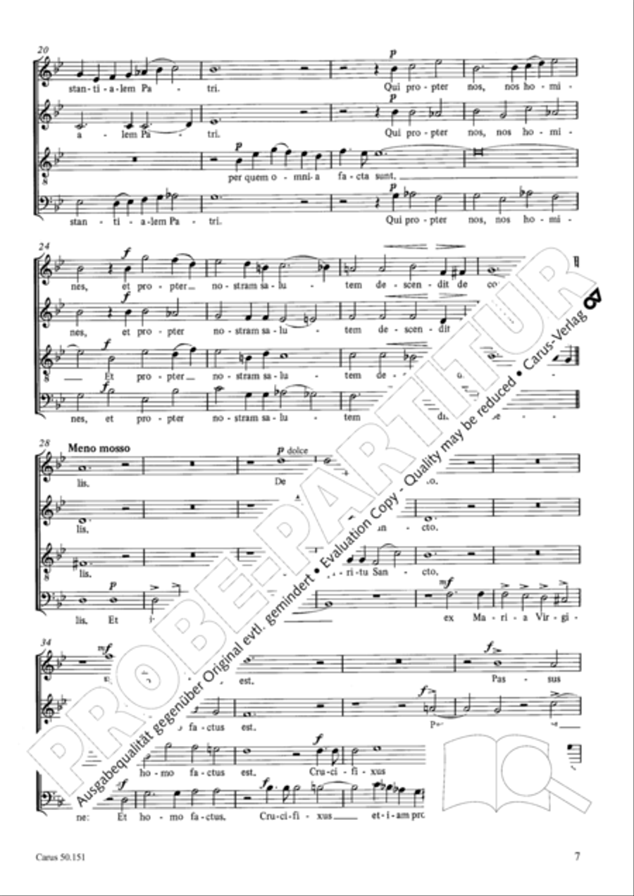 Missa St. Crucis in G 4-Part scores gallery preview page 8