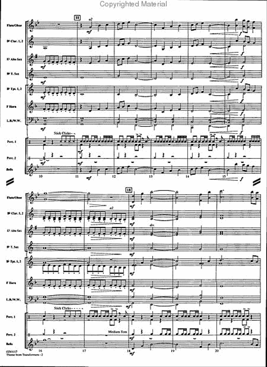 Theme from Transformers Concert Band scores gallery preview page 3