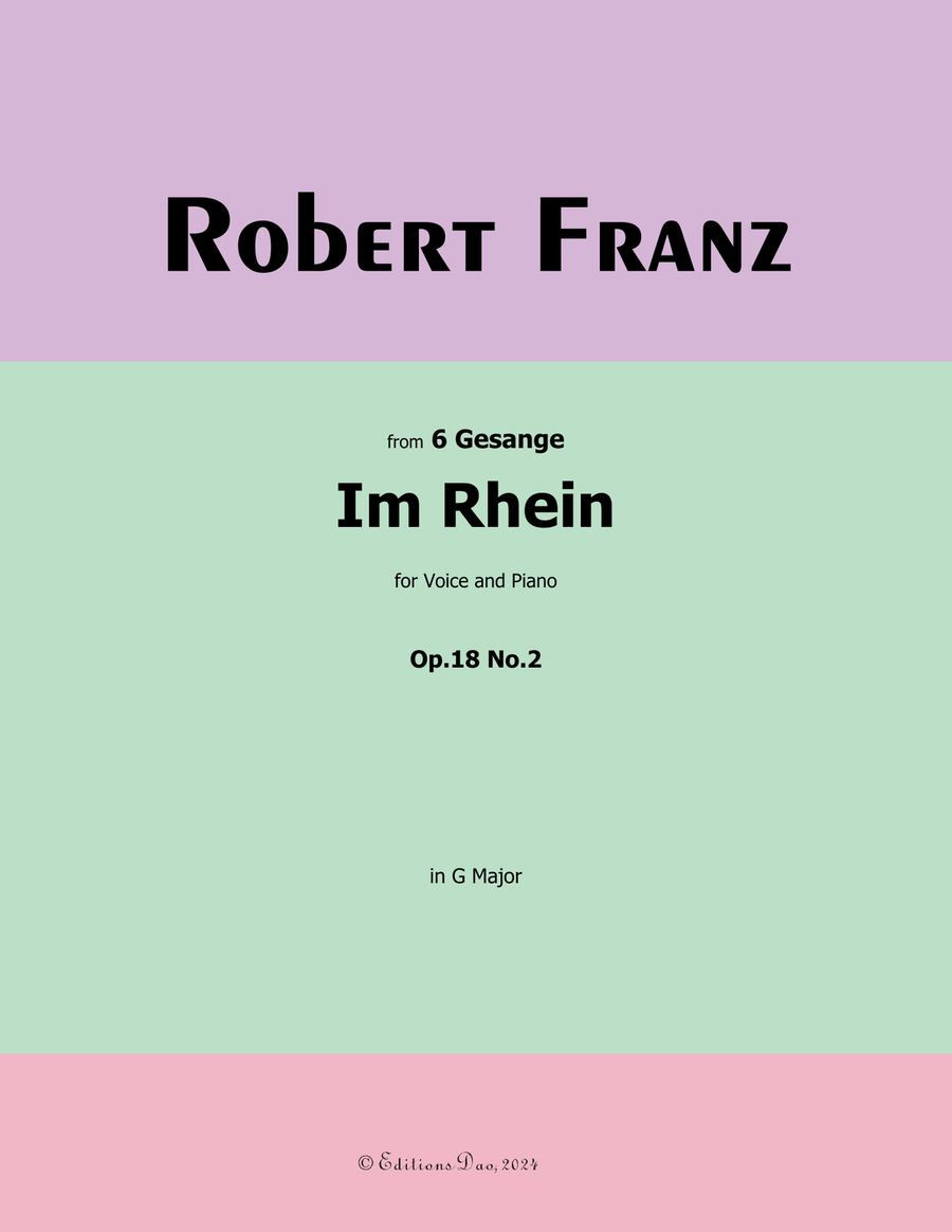 Im Rhein, by Robert Franz, in G Major Voice scores gallery preview page 1