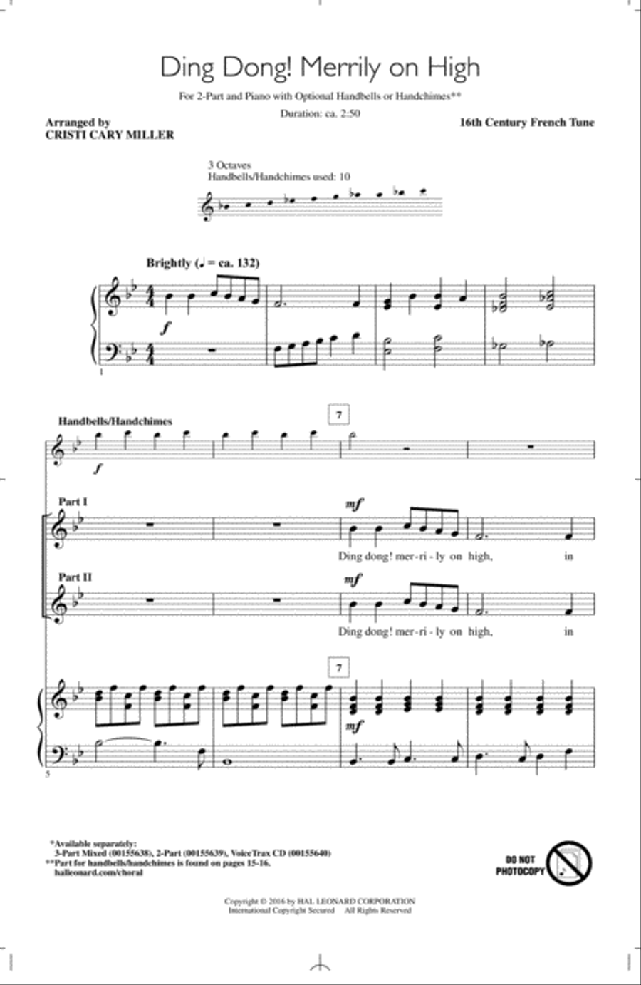 Ding Dong! Merrily On High 2-Part scores gallery preview page 1