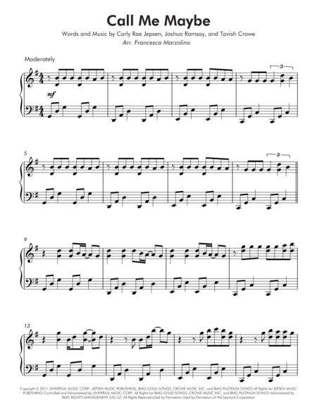 Call Me Maybe (Intermediate Piano) image number null