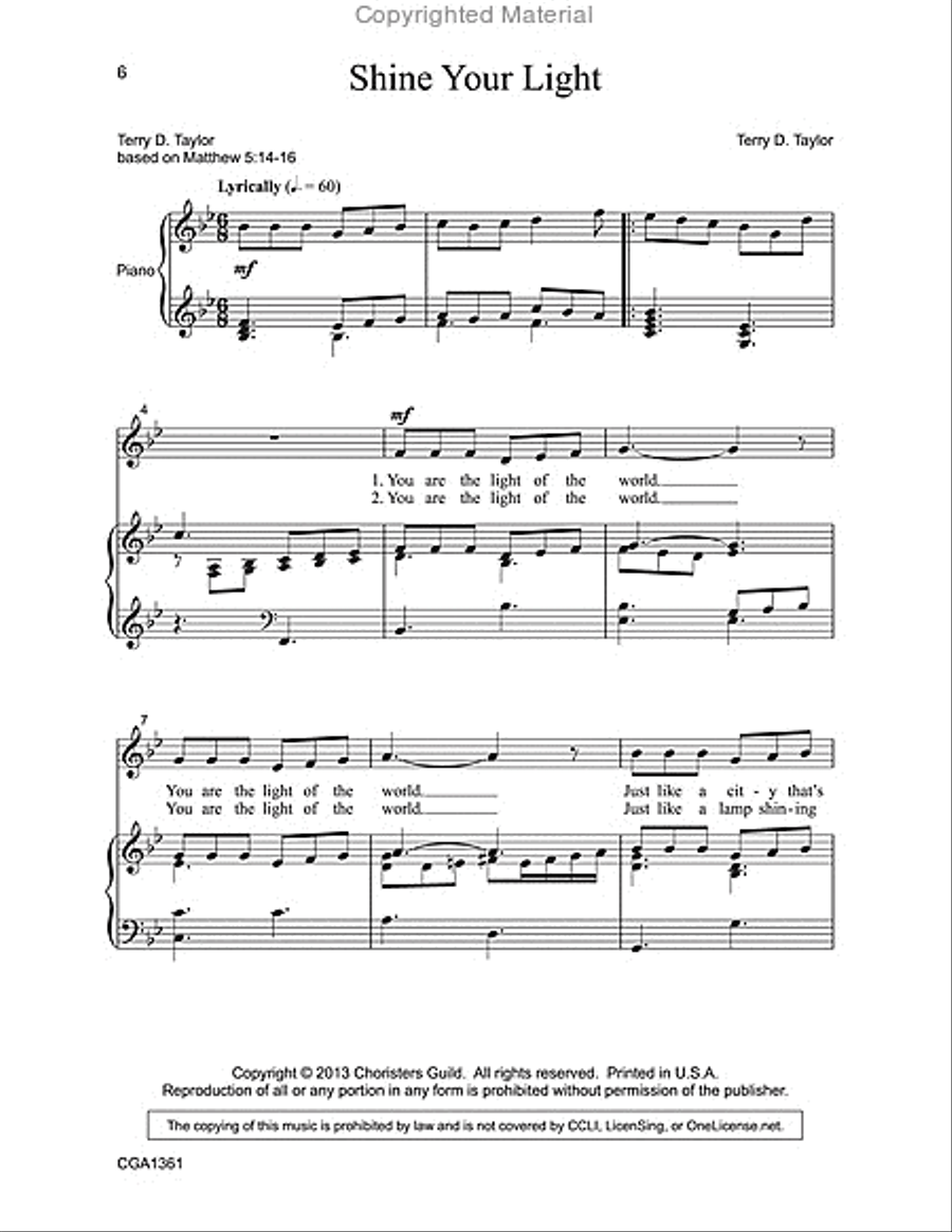Shine Your Light Shine Your Light Unison Choir scores gallery preview page 4