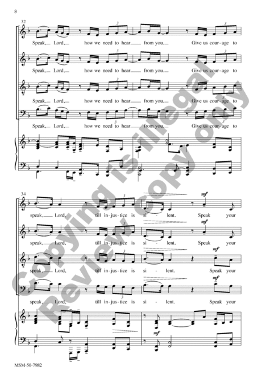 Speak, Lord 4-Part scores gallery preview page 8