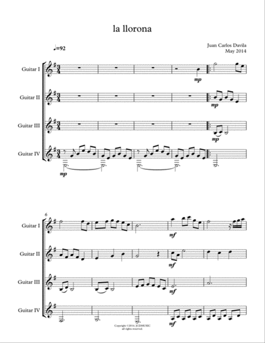 ii. la llorona (leyendas del valle) Small Ensemble scores gallery preview page 1