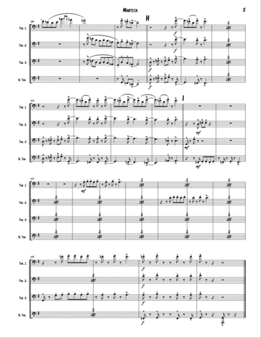 Manteca Brass Quartet scores gallery preview page 5