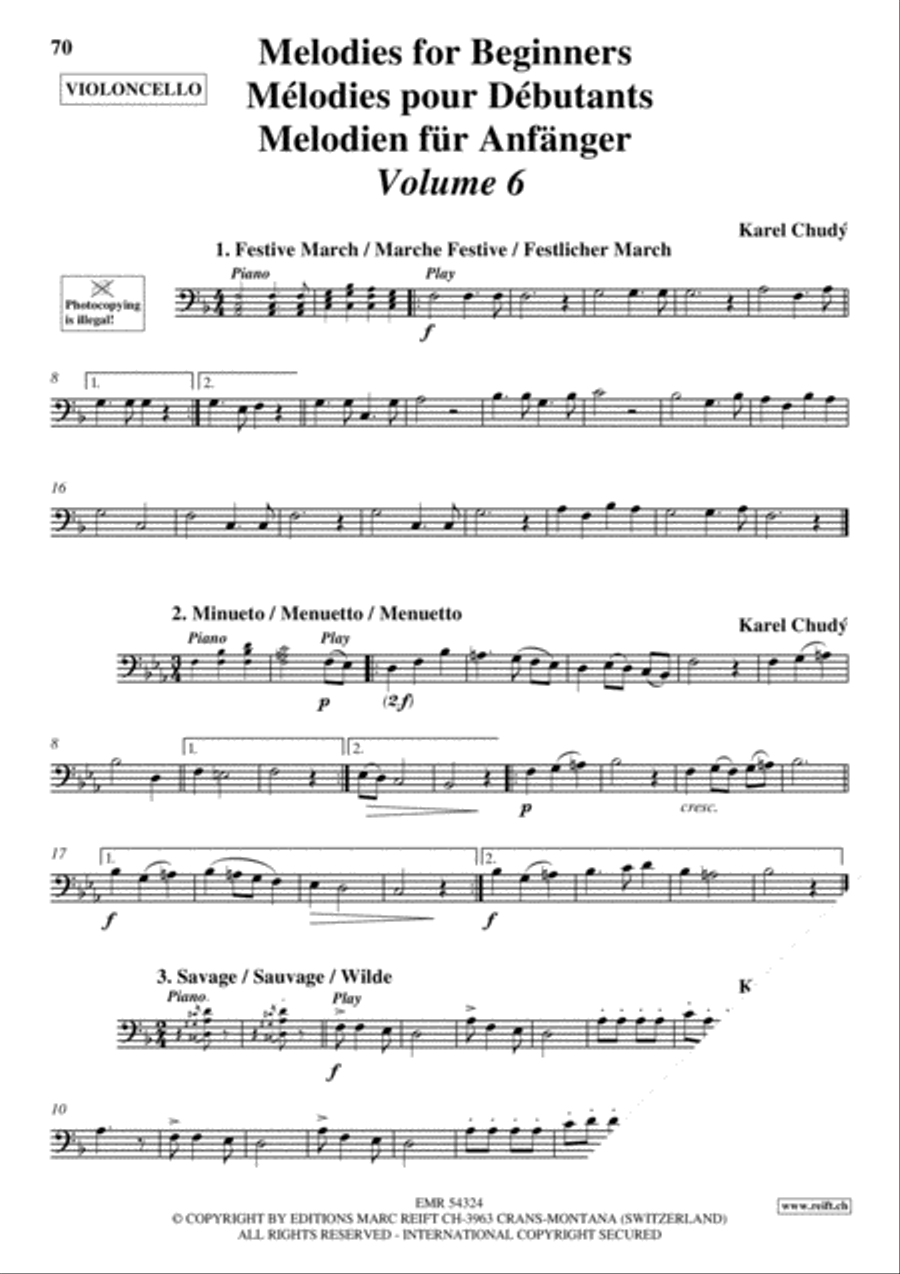 Melodies for Beginners Volumes 1-10 Cello scores gallery preview page 10