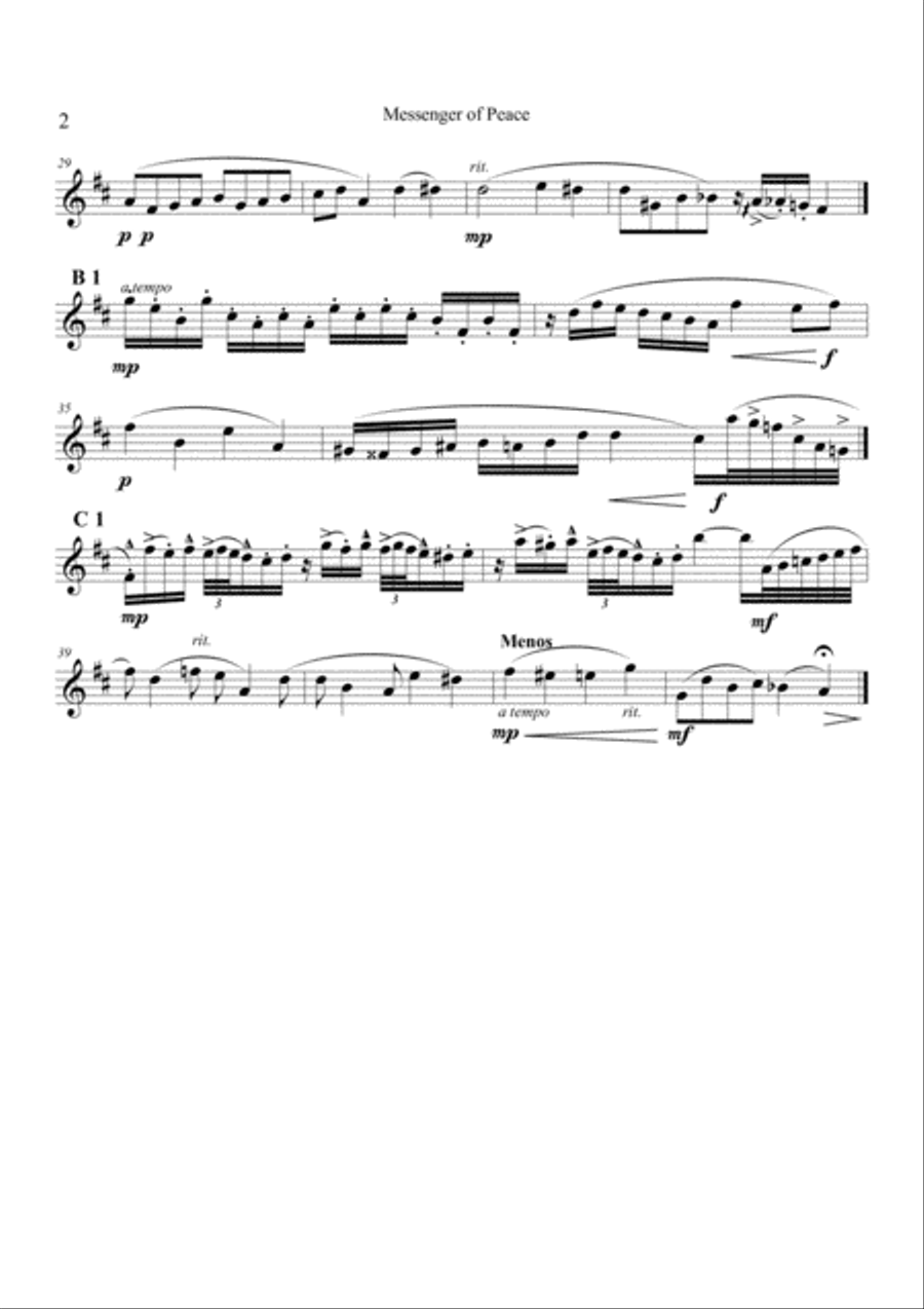 Messenger of Peace (Version Saxophone Quartett) Saxophone Quartet scores gallery preview page 4