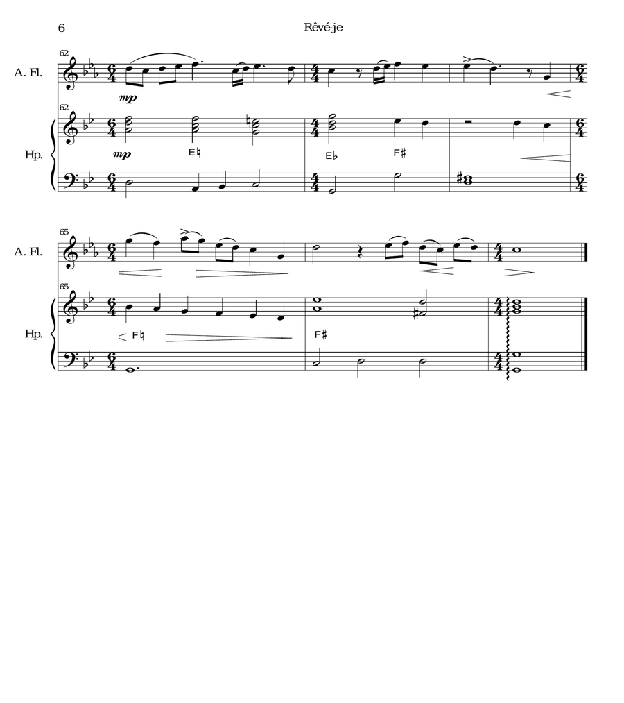 Rêvé-je (Am I dreaming) for alto flute and harp image number null