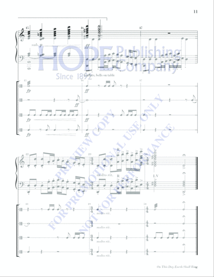 On This Day Earth Shall Ring Handbell Choir scores gallery preview page 11