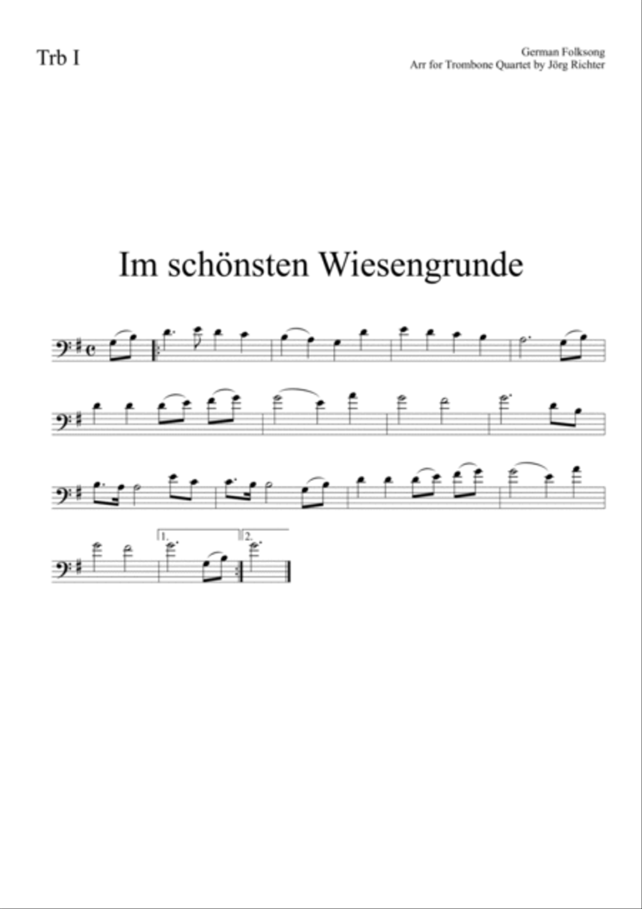 Im schönsten Wiesengrunde for Trombone Quartet Brass Quartet scores gallery preview page 3