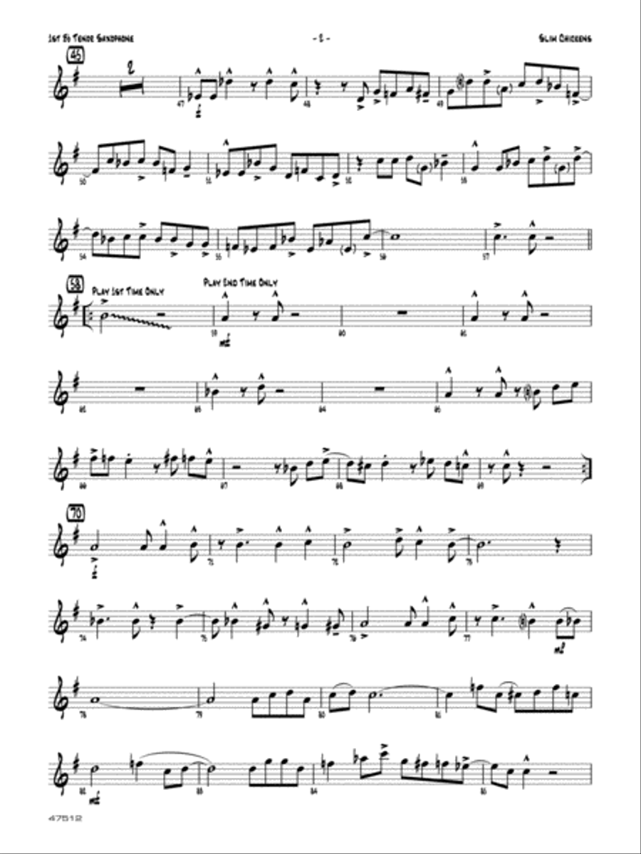Slim Chickens: B-flat Tenor Saxophone Jazz Ensemble scores gallery preview page 2
