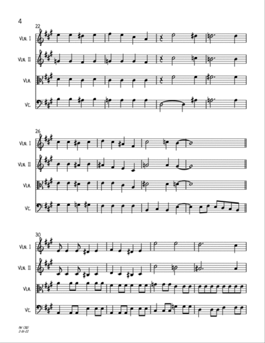 Mele Kalikimaka String Quartet scores gallery preview page 4