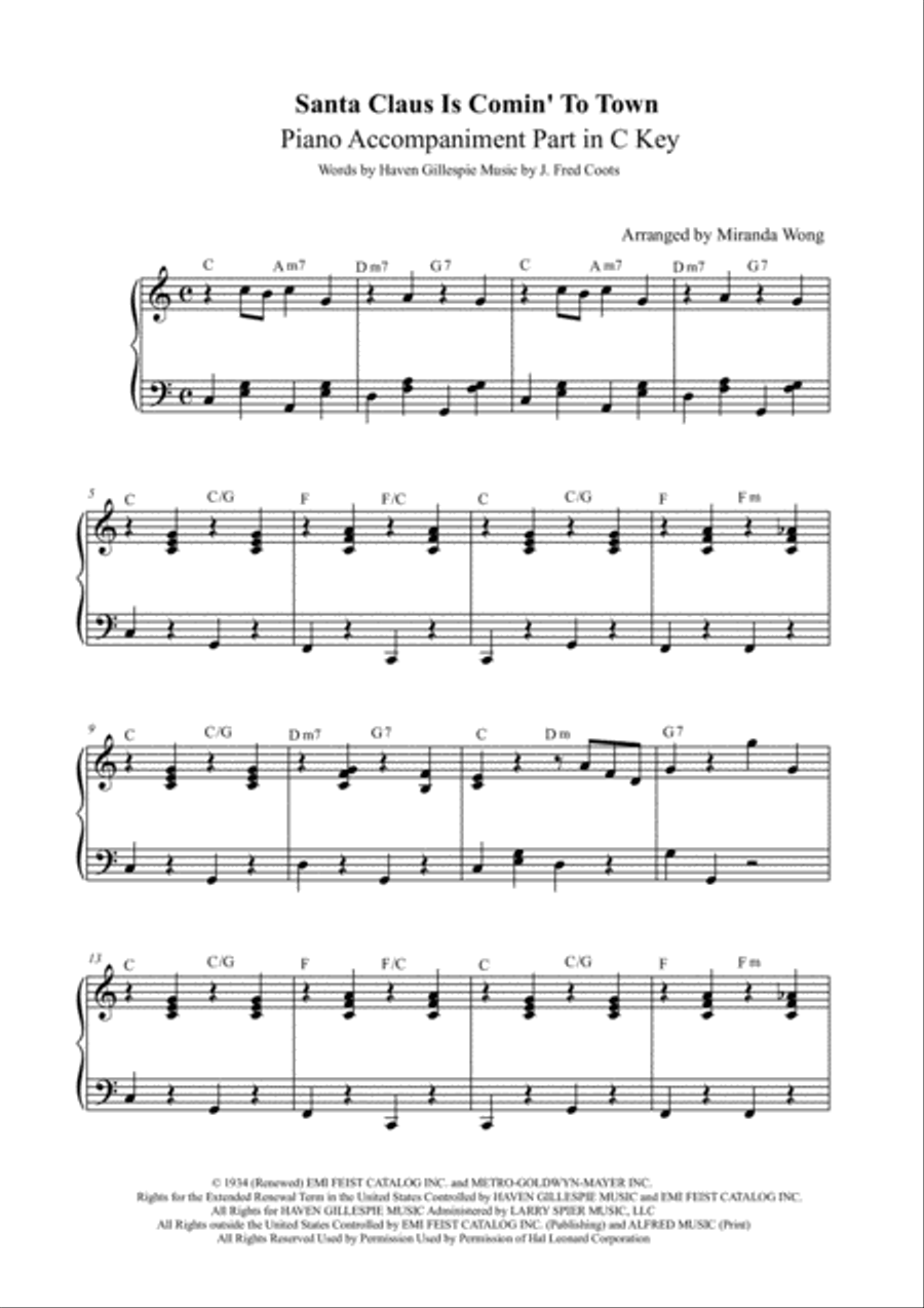 Santa Claus Is Comin' To Town Alto Saxophone scores gallery preview page 2