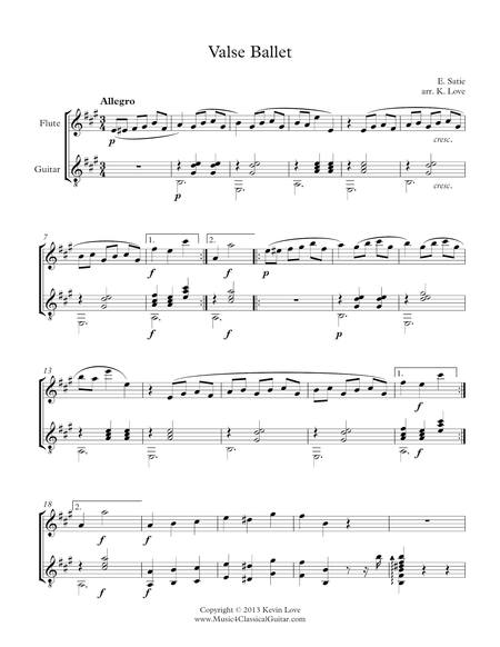 Valse Ballet (Flute and Guitar) - Score and Parts image number null