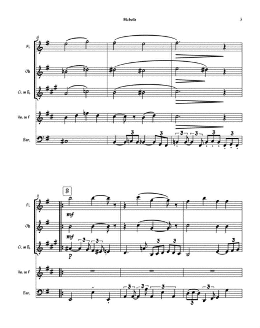 Michelle Woodwind Quintet scores gallery preview page 3
