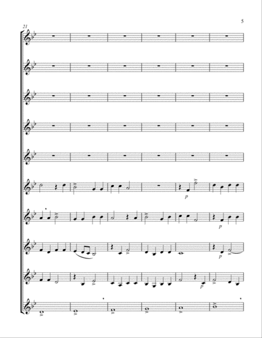 Hodie Christus Natus Est (2 Violin Quintets) Violin scores gallery preview page 5
