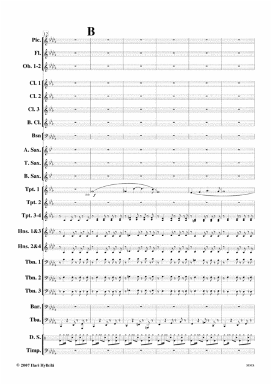 SINIA for concert band and solo trumpet Concert Band scores gallery preview page 3
