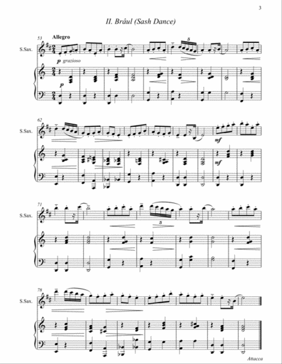 Bartok, Romanian Folk Dances for Soprano Saxophone and Piano Soprano Saxophone scores gallery preview page 3