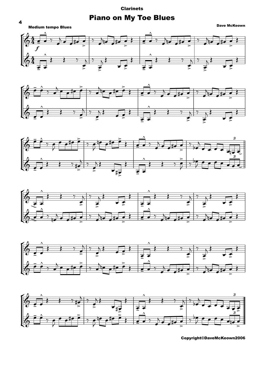 10 Blues Duets for Clarinet Clarinet Duet scores gallery preview page 4