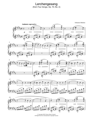Lerchengesang (from Four Songs, Op. 70, No. 2)