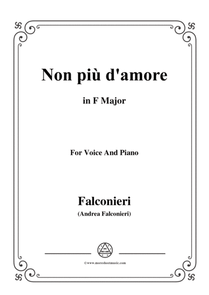 Falconieri-Non più d'amore,in F Major,for Voice and Piano image number null