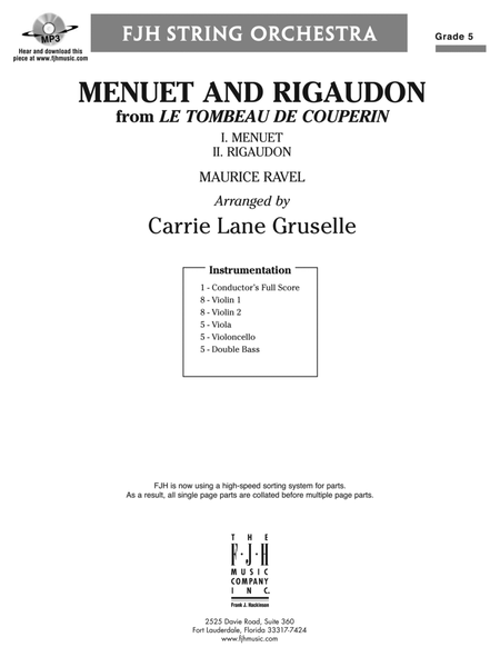 Menuet and Rigaudon: Score